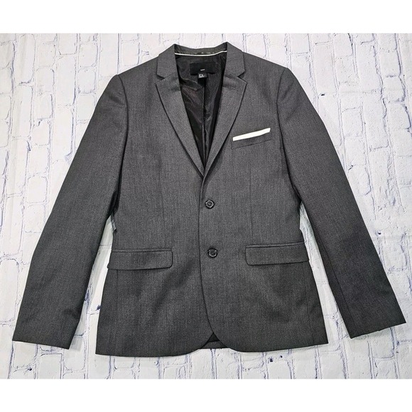 H&M Slim Fit Button Front Blazer Sport Coat Jacket Polyester Viscose MENS 38R - Picture 1 of 9